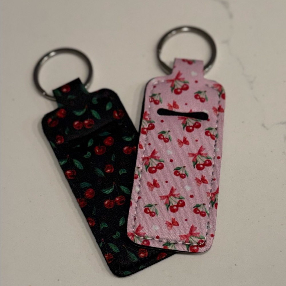 Cherry Print Lip Balm Holders